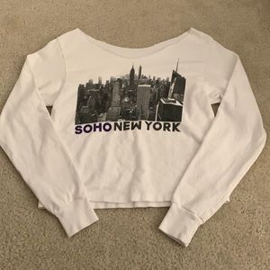 Brandy Melville white soho new york long sleeve